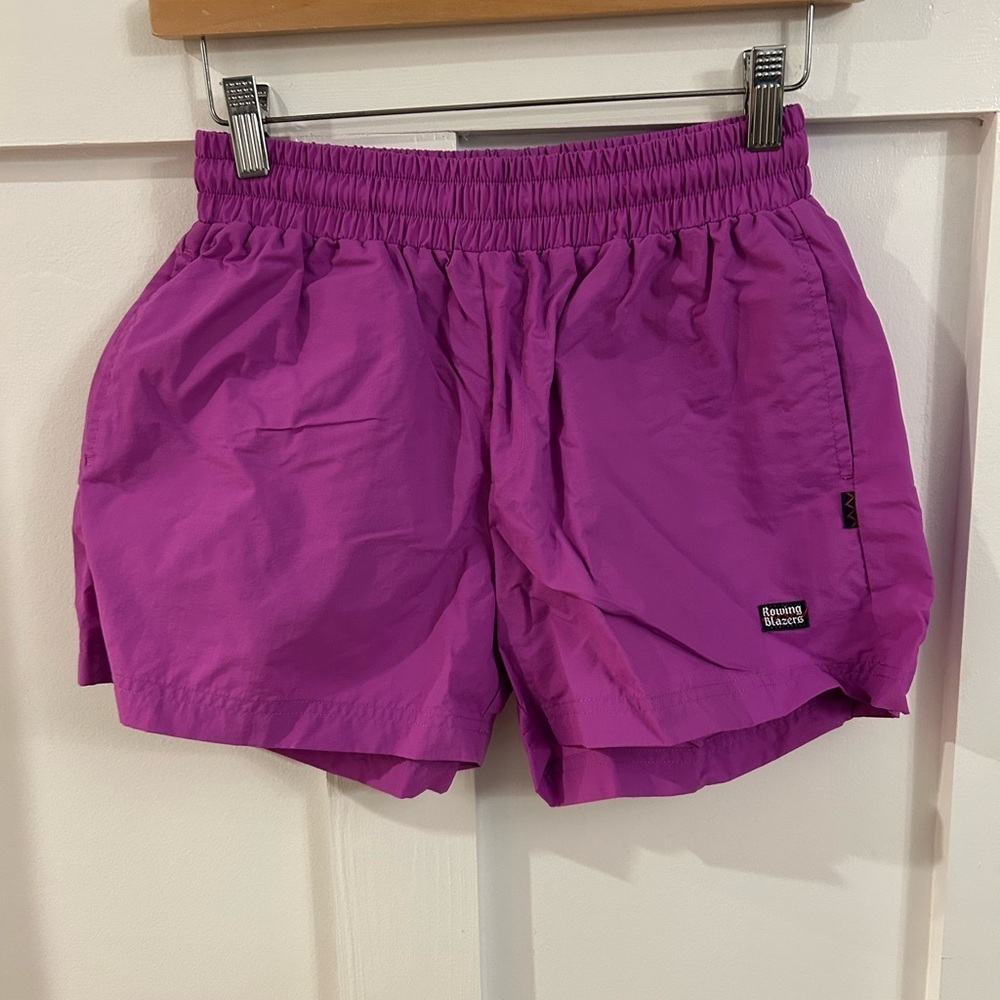 Rowing Blazers Purple nylon 90s gym shorts elastic waist